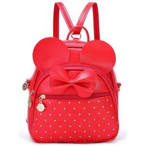 KL928 Girls Bowknot Polka Dot Cute Mini Backpack Small Daypacks Convertible
